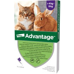Advantage 80 spot on macskáknak és nyulaknak (4-8 kg között) (4 db pipeta) 4 x 0,8 ml