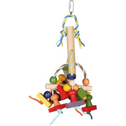 Trixie madárjáték kötélre fűzőtt színes faelemekkel (31 cm)