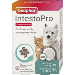 Beaphar IntestoPro hasmenés elleni tabletta 1-20 kg közötti kutyáknak és 1 kg feletti macskáknak (20 tabletta)