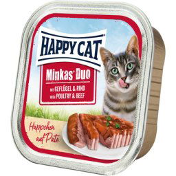 Happy Cat Duo szárnyas- és marhahúsos pástétom falatkák (16 x 100 g) 1.6kg
