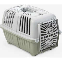Pratiko fémajtós könnyített műanyag szállítóbox kutyáknak és macskáknak (48 x 31.5 x 33 cm | Zöld színű | Súlya: 962 g)