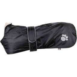 Trixie Orléans tépőzáras rögzítésű, könnyen felhelyezhető vízálló, fekete kutyadzseki (XS | Haskörméret: 30-38 cm | Háthossz: 25 cm)