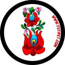 Grafikus címke M-XXL méretű Yutipet hámokhoz (Színes kalocsai minta virágokkal)