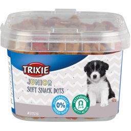Trixie Junior Soft Snack Dots - Puha jutalomfalatok lazaccal kölyökkutyáknak (3 doboz | 3 x 140 g) 420gr