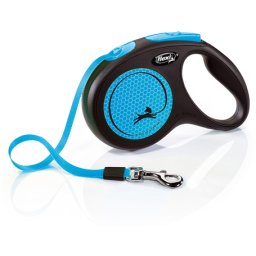 Flexi Neon szalagpóráz - M, 25 kg-ig, 5 m, Kék