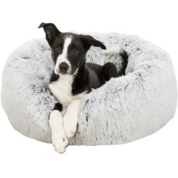 Trixie Harvey Cushion - hosszú szőrös kutyafekhely (ø 50 cm; Puha változat; Fekete-fehér)