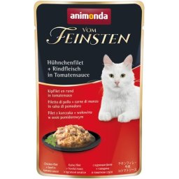 Animonda Vom Feinsten Pouch csirkefilés és marhahúsos alutasakos macskaeledel paradicsomszószban (18 x 50 g) 900gr