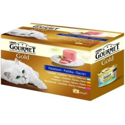 Gourmet Gold Mousse - Pástétom macskáknak - Multipack (4 csomag | 4 x 4 x 85 g | 16 db konzerv) 1.36kg
