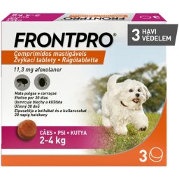 Frontpro bolha és kullancs elleni rágótabletta kutyáknak (3 db tabletta; 2-4 kg | 3 x 11 mg)
