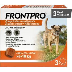 Frontpro bolha és kullancs elleni rágótabletta kutyáknak (3 db tabletta; 4-10 kg | 3 x 28.3 mg)