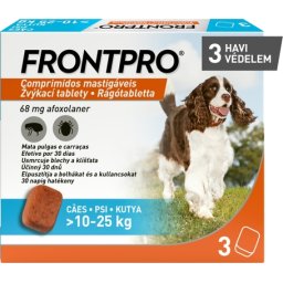 Frontpro bolha és kullancs elleni rágótabletta kutyáknak (3 db tabletta; 10-25 kg | 3 x 68 mg)