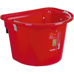 Kerbl lapos hátú abrakosvödör fém hordfogantyúval és a hátán fém akasztóval (12 literes | 1.73 kg | Vörös)