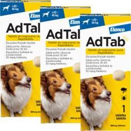 AdTab kullancs és bolha elleni rágótabletta kutyáknak (3 tablettás kiszerelés | 22 - 45 kg | 3 x 900 mg)
