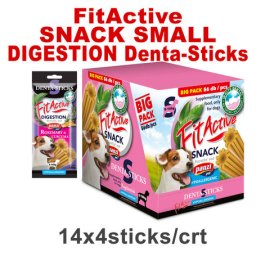 FitActive Hypoallergenic Denta-Sticks Digestion Rosemary & Curcuma - Emésztést támogató és fogtisztító rágórudak kistestű kutyáknak (S) (14 tasak | 14 x 140 g) 1.96kg