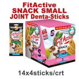 FitActive Hypoallergenic Denta-Sticks Joint Collagen & Carrot - Ízülettámogató és fogtisztító rágórudak kistestű kutyáknak (S) (14 tasak | 14 x 140 g) 1.96kg