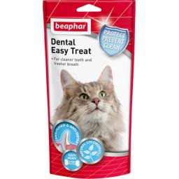 Beaphar Easy Dental Treat - Fogtisztító és fogvédő jutalomfalat macskáknak (4 x 35 g | 4 tasak) 140gr