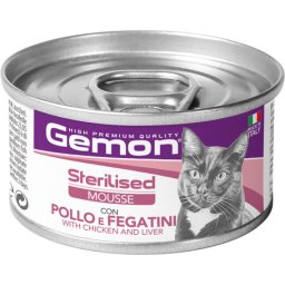 Gemon Cat Adult Sterilised Mousse with Chicken & Liver (48 x 85 g) 4.4kg