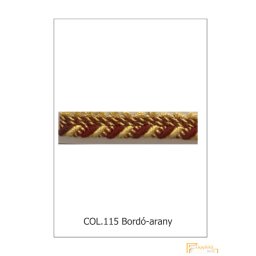 (30 szín) Zsinóros bortni - 15 mm széles 9385/115 Bordó-arany