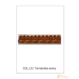 (30 szín) Zsinóros bortni - 15 mm széles 9385/121 Terakotta-arany