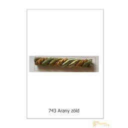 (10 szín) Csavart dekor zsinór. 9763/743 Arany zöld