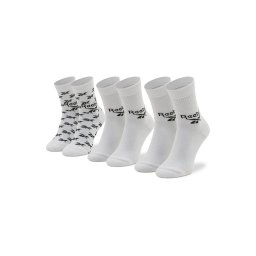 Reebok 3 pár uniszex hosszú szárú zokni Cl Fo Crew Sock 3P GG6682 Fehér