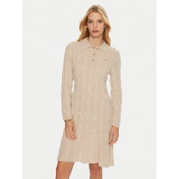 Tommy Hilfiger Kötött ruha WW0WW43085 Bézs Regular Fit