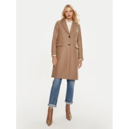 Tommy Hilfiger Gyapjú kabát WW0WW42738 Barna Regular Fit