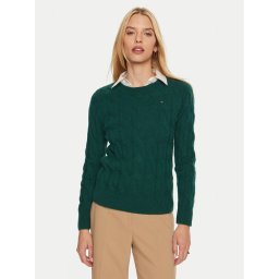 Tommy Hilfiger Sweater WW0WW43586 Zöld Regular Fit
