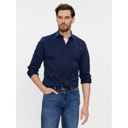 Tommy Hilfiger Ing Cl Knitted Solid Sf Shirt MW0MW34247 Sötétkék Slim Fit