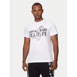 Versace Jeans Couture Póló 76GAHG00 Fehér Regular Fit