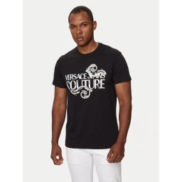 Versace Jeans Couture Póló 76GAHG00 Fekete Regular Fit