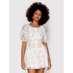 For Love & Lemons Koktélruha Lupita CD2482 Fehér Slim Fit