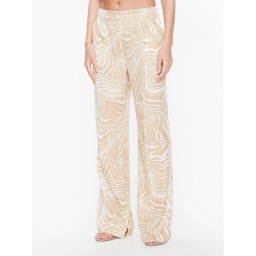 Calvin Klein Szövet nadrág Wave Print Wide K20K205220 Bézs Regular Fit