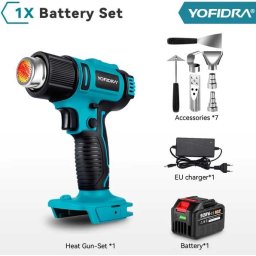 Akkumulátoros Hőlégfúvó 2500w 50-550℃ 22500 Mah (5680)