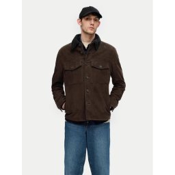Selected Homme Bőrkabát 16094769 Barna Regular Fit