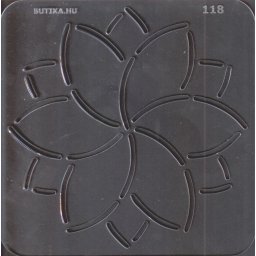 Műanyag stencil Sashiko varráshoz, tűzősablon, lótusz virág, 15x15cm, átlátszó, BTK0118