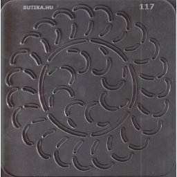 Műanyag stencil Sashiko varráshoz, tűzősablon, ezerszirmú virág, 15x15cm, átlátszó, BTK0117