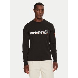 La Martina Hosszú ujjú ZMR008 JS206 Fekete Regular Fit