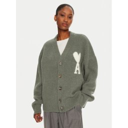 AMI PARIS Sweater UKS025.KN0032 Fekete Regular Fit