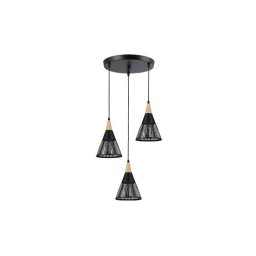 LED lámpa , 3-as függeszték , mennyezeti , fekete , arany , 3xE27 , Hira