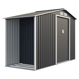 Rojaplast Luke "A" fém kerti ház, tároló szürke - 278 x 127 x 195 cm