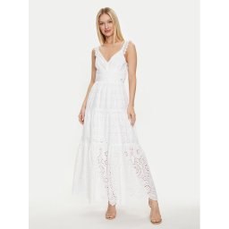 Guess Nyári ruha Sl Palma Long W4GK46 WG571 Fehér Regular Fit