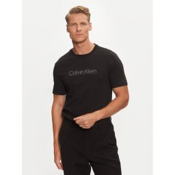 Calvin Klein Póló Raised Line Logo K10K113587 Fekete Regular Fit