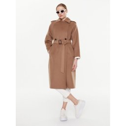 Weekend Max Mara Gyapjú kabát Cobalto 2350110137 Barna Regular Fit