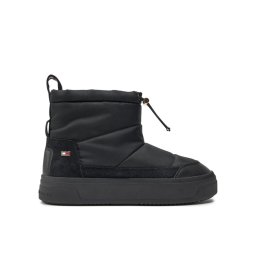 Tommy Hilfiger Hótaposó Flag Nylon Mini Snowboot FW0FW08334 Fekete