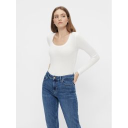 Pieces Blúz Pippi 17110548 Fehér Slim Fit