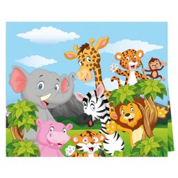 Asztalterítő, szafari mintás