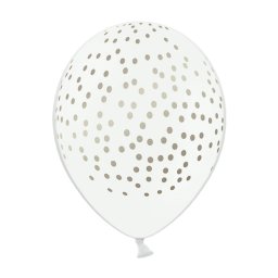 Lufi, fehér, arany pöttyös, 30cm, 5 db/cs