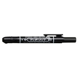 ZEBRA Alkoholos marker, 1,3 mm, nyomógombos, ZEBRA "Mckie Retractable", fekete