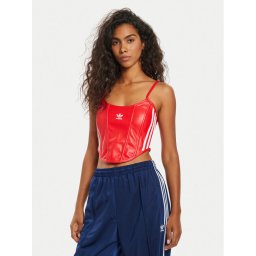 adidas Felső Firebird Pleather Corset IW8462 Piros Slim Fit